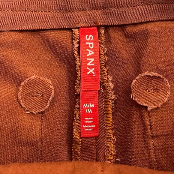SPANX On-The-Go Ankle Slim Straight Pants in Bronze Glow Size M - Picture 7 of 12